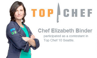 Top Chef Elizabeth Binder is participating as a contestant at Top Chef 10 Seattle